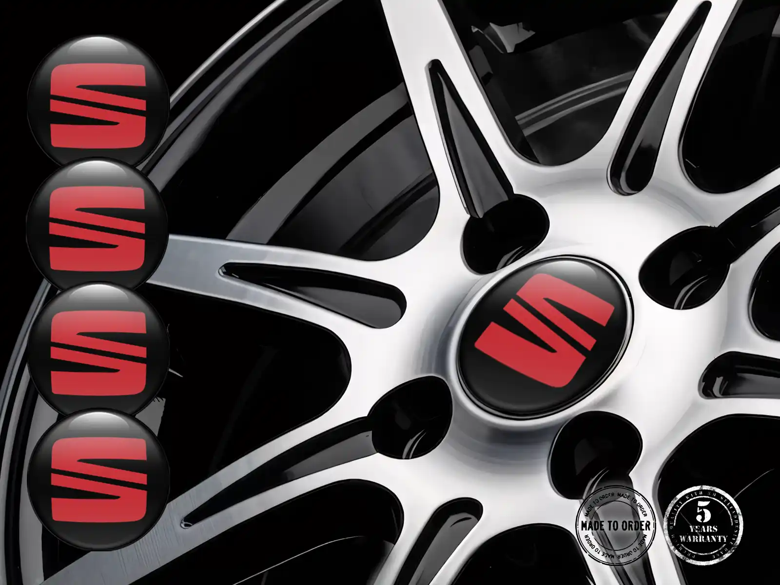 Seat Pegatina de Silicona Logo Calcomanías de Rueda de Lujo